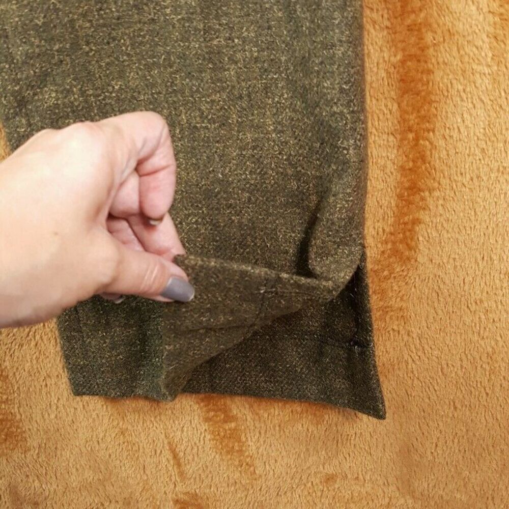 KAUFMAN FRANCO Pants Womens Size 4 Green Tweed Bootcut Slit Ankle Trouser SHELLY - Picture 4 of 9